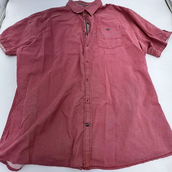 Engbers Slim Fit Red Short Sleeve Shirt Size 2XL 100% Cotton - Picture 1 of 7